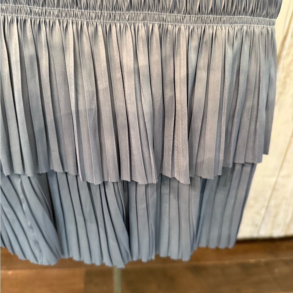 fab'rik Light Blue Pleated Mini Dress - Picture 4 of 9